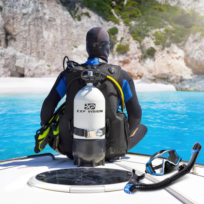 Professional Tempered Glasses Snorkeling Mask With Snorkel