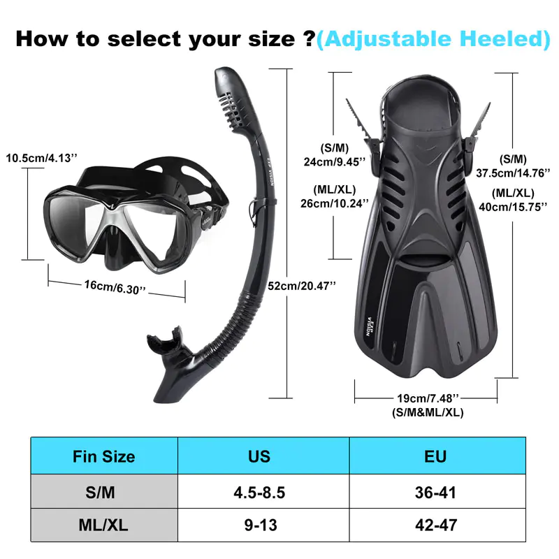 Snorkeling Set With Diving Fins