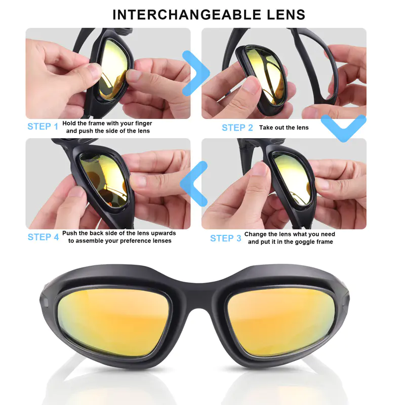 Motorcycle Cycling Glasses With Interchangeable Lens