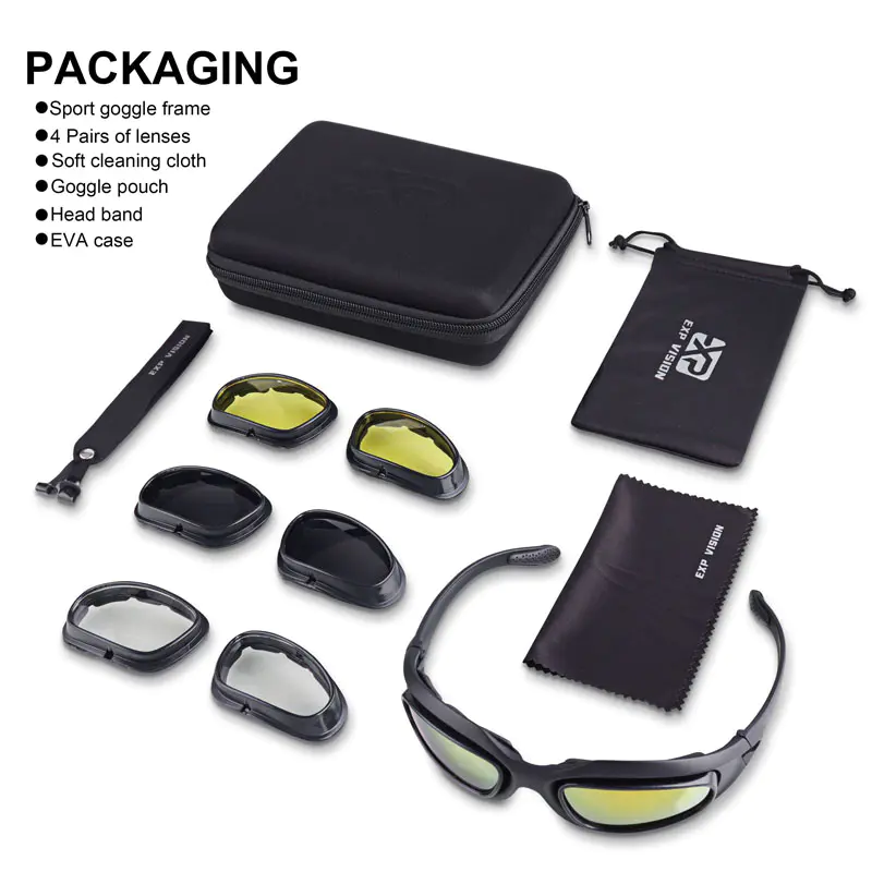 Motorcycle Cycling Glasses With Interchangeable Lens